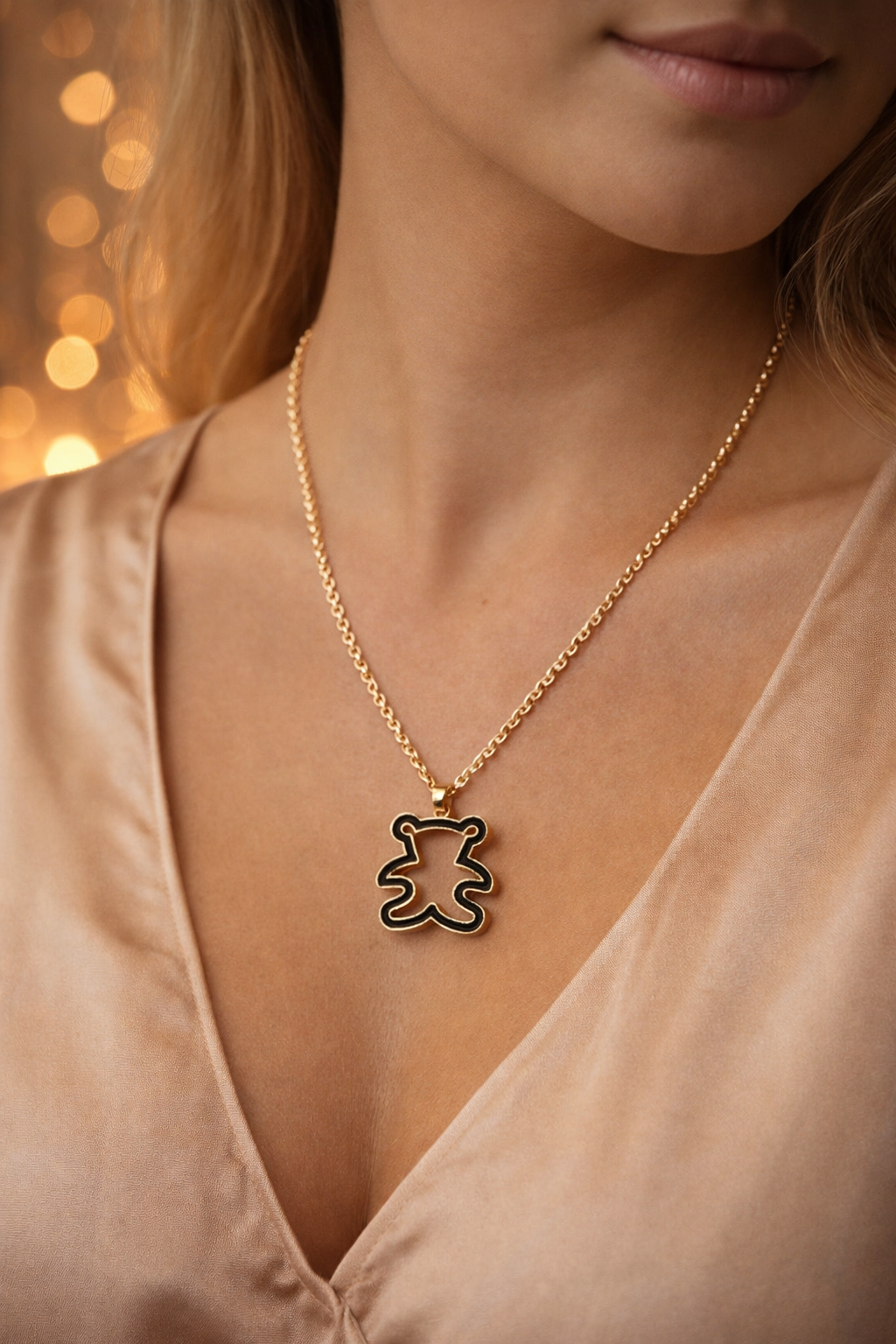 Collar colgante Oso - negro