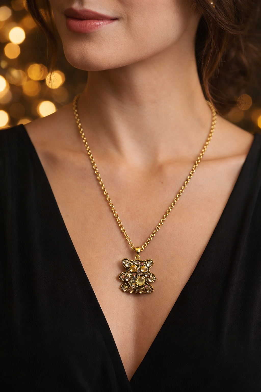 Halskette mit Anhänger – Kleiner goldener Bär