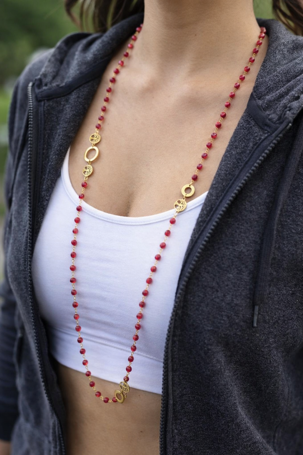 Collar larga - Arbol rojo